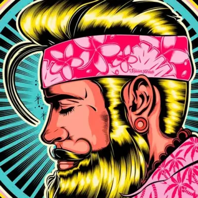 Anler decorative poster by Scissor Hands for a barbershop.