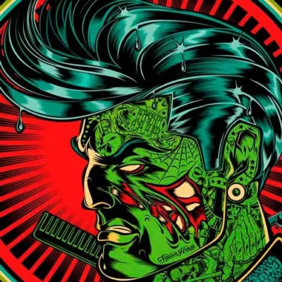 Barber decorative poster by Scissor Hands for a barbershop.