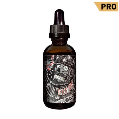 Panzer Scissor Hands fixing beard oil — beard care, shine, and shape control.