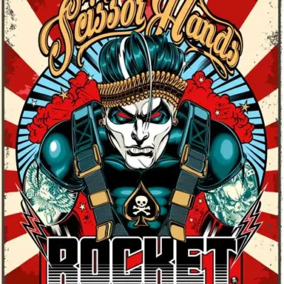 Rocket decorative poster by Scissor Hands for a barbershop.