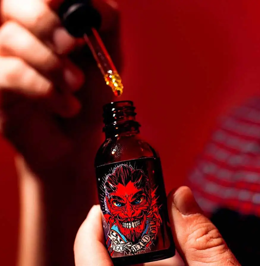 Scissor Hands Vigor beard growth oil — beard growth support and beard care.