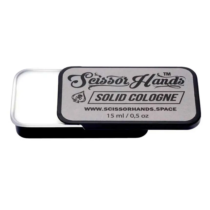 Grey solid cologne by Scissor Hands — a compact fragrance for everyday use.