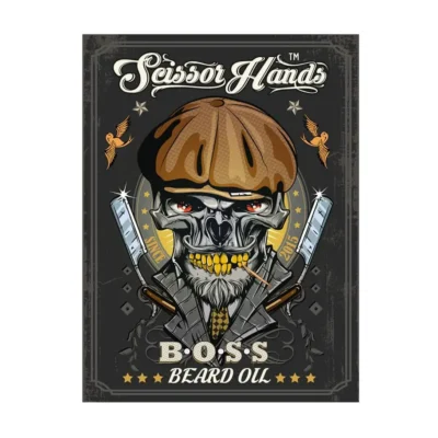 Boss Scissor Hands decorative poster for a barbershop.