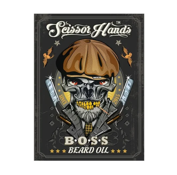 Декоративный постер Boss Scissor Hands для барбершопа