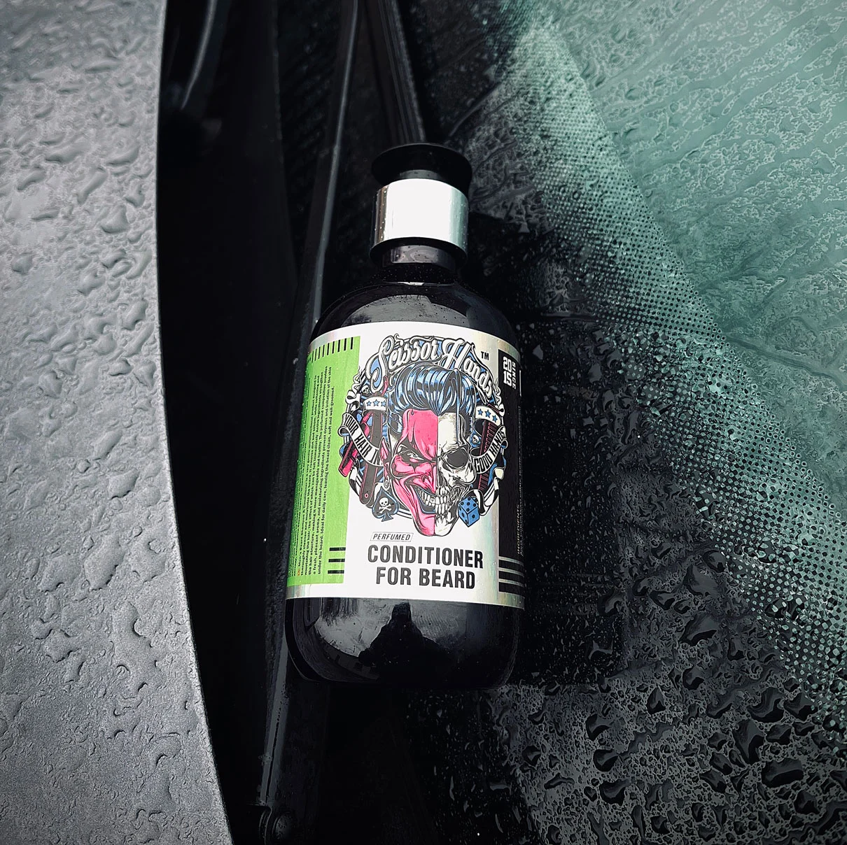 Men's beard conditioner by Scissor Hands for softness, hydration, shine, and easy combing.